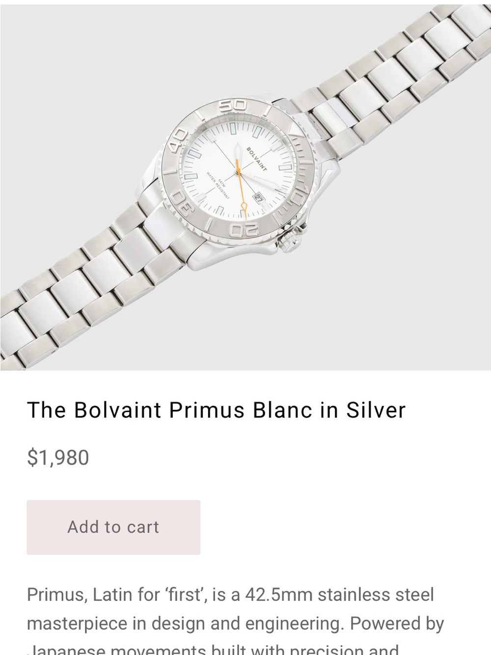 Bolvaint Primus Blanc Silver Stainless Steel Bracelet